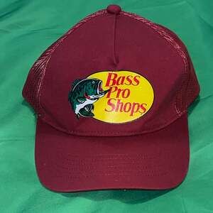 Bass Pro Shops Gone Fishing Maroon Trucker Snapback Hat